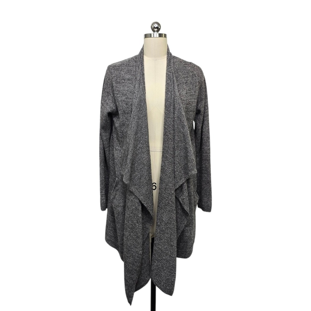 Barefoot Dreams CozyChic Lite Draped Cardigan Gray Heather Size Large/XL Soft